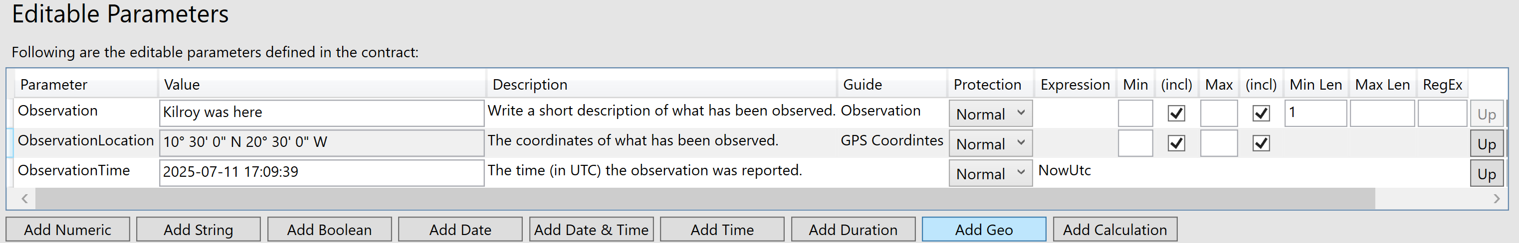 Add Geo-Spatial Parameter
