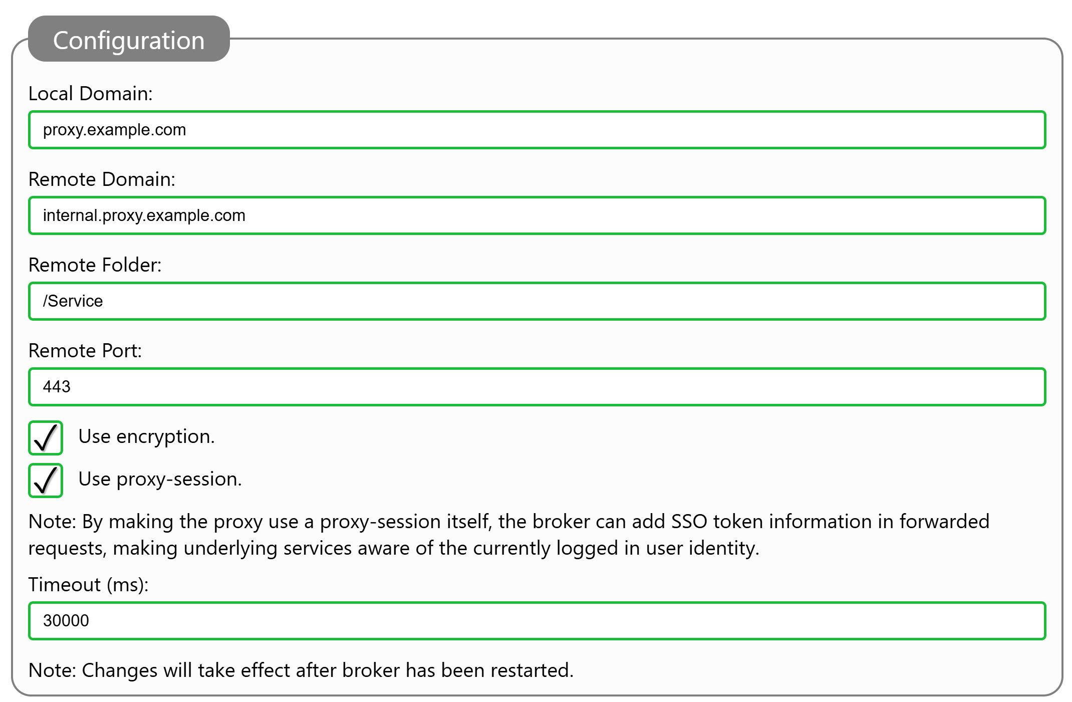 Reverse Proxy Domain Settings