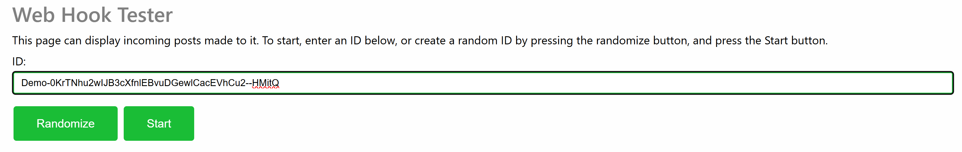 Create WebHook Test Page