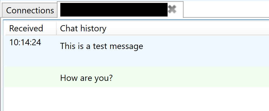 Example Chat, Recipient Side