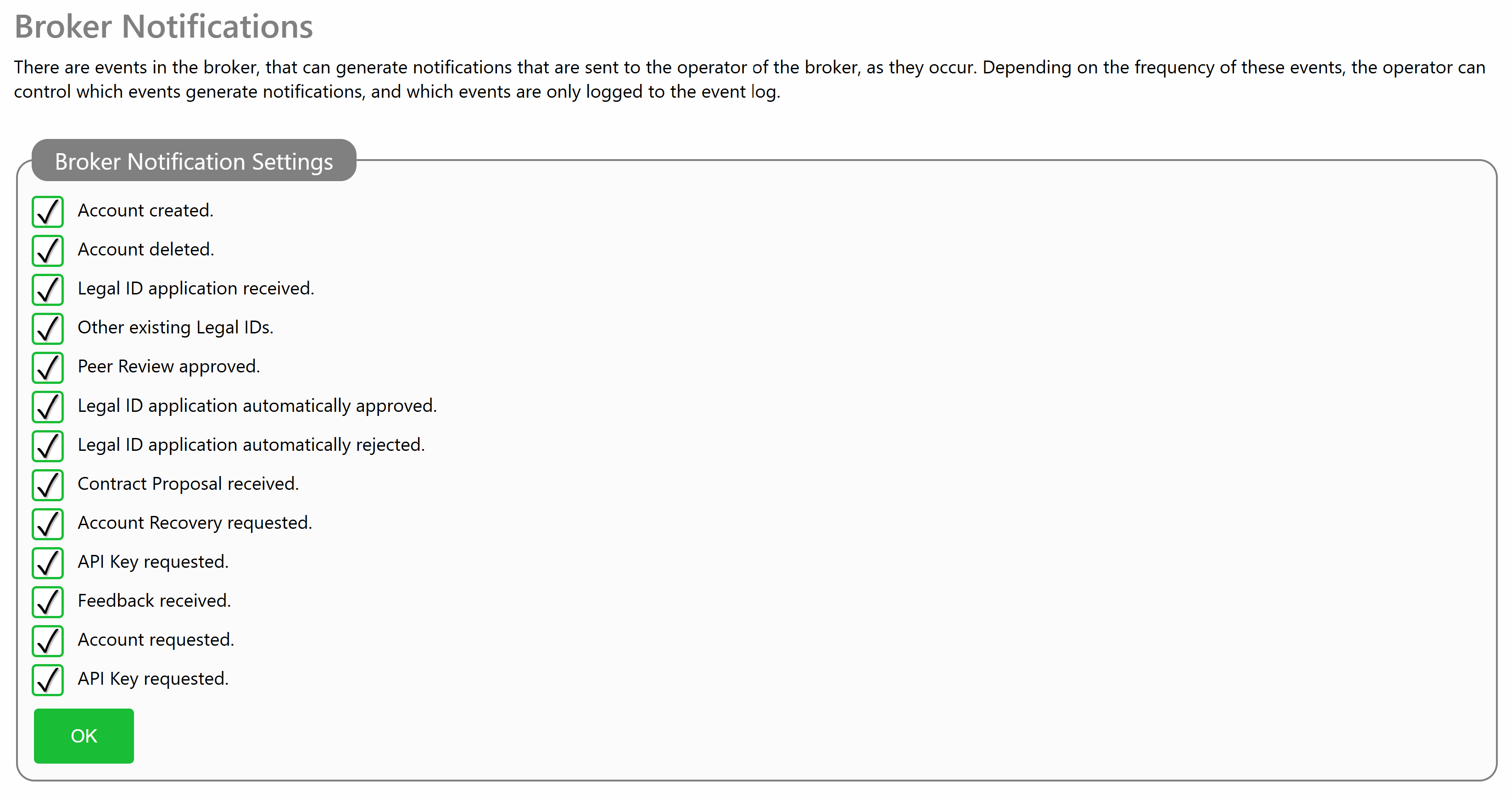 Event Notification Configuration